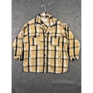 Lucky Brand Menswear Plaid Flannel Shirt Jacket Button Down L Large‎